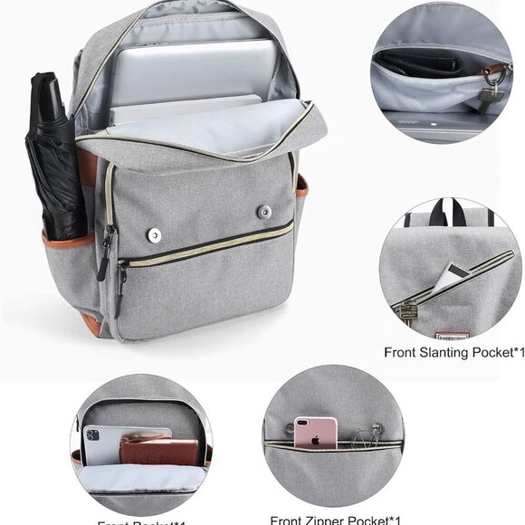 Vintage Laptop Backpack with USB Charging Port, Backpack for College Fits up to - Picture 4 of 6